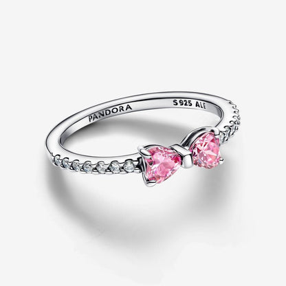 Anillo Lazo Rosa Brillante