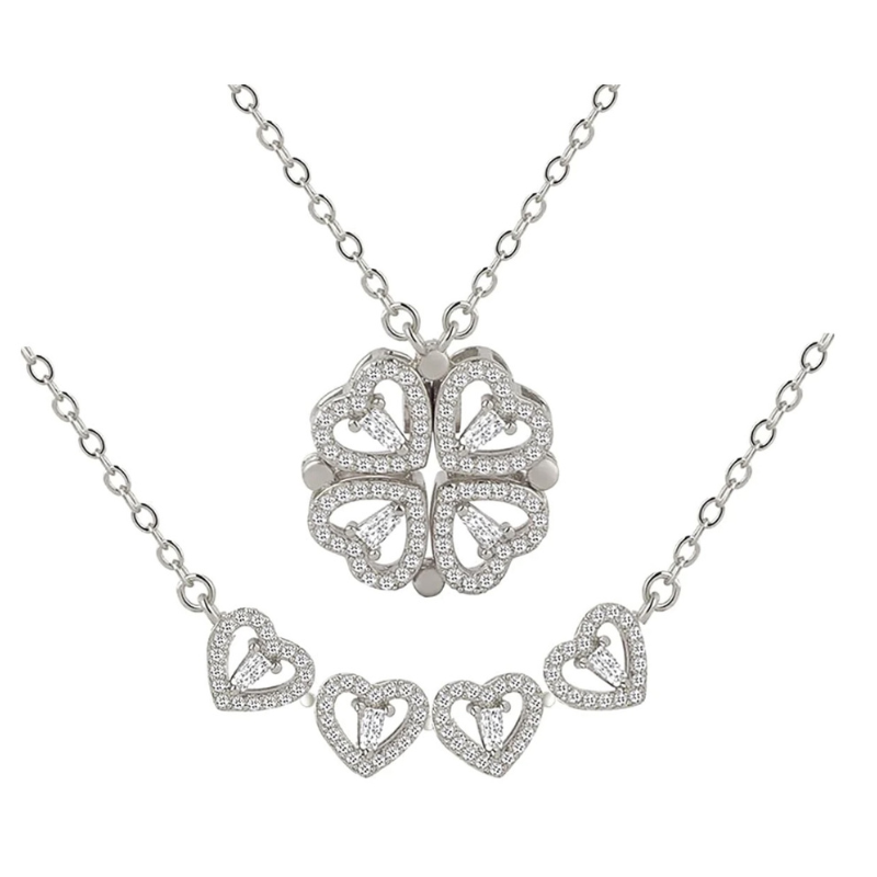 Collar Trebol de 4 Corazones